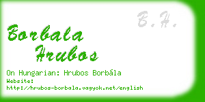 borbala hrubos business card