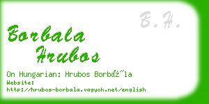 borbala hrubos business card